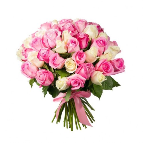 49 Pink & White Roses (60cm)